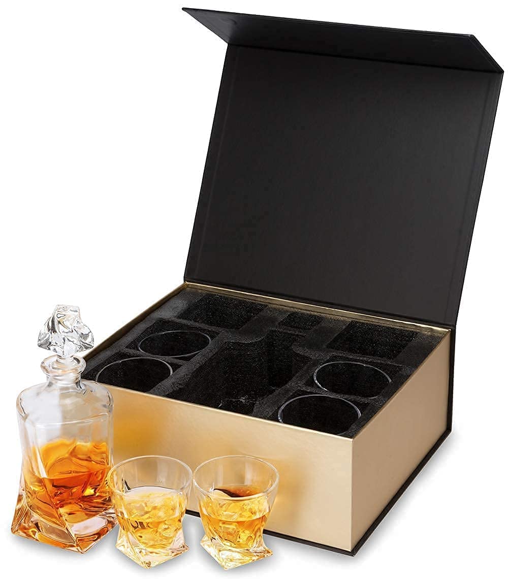Premium Crystal Whiskey Decanter Set - Handcrafted 11-Piece Liquor Decanter with 6 Old Fashioned Glasses for Scotch, Bourbon & Whisky | Elegant Barware for Home Entertaining, Wedding Gifts & Men's Birthday Presents