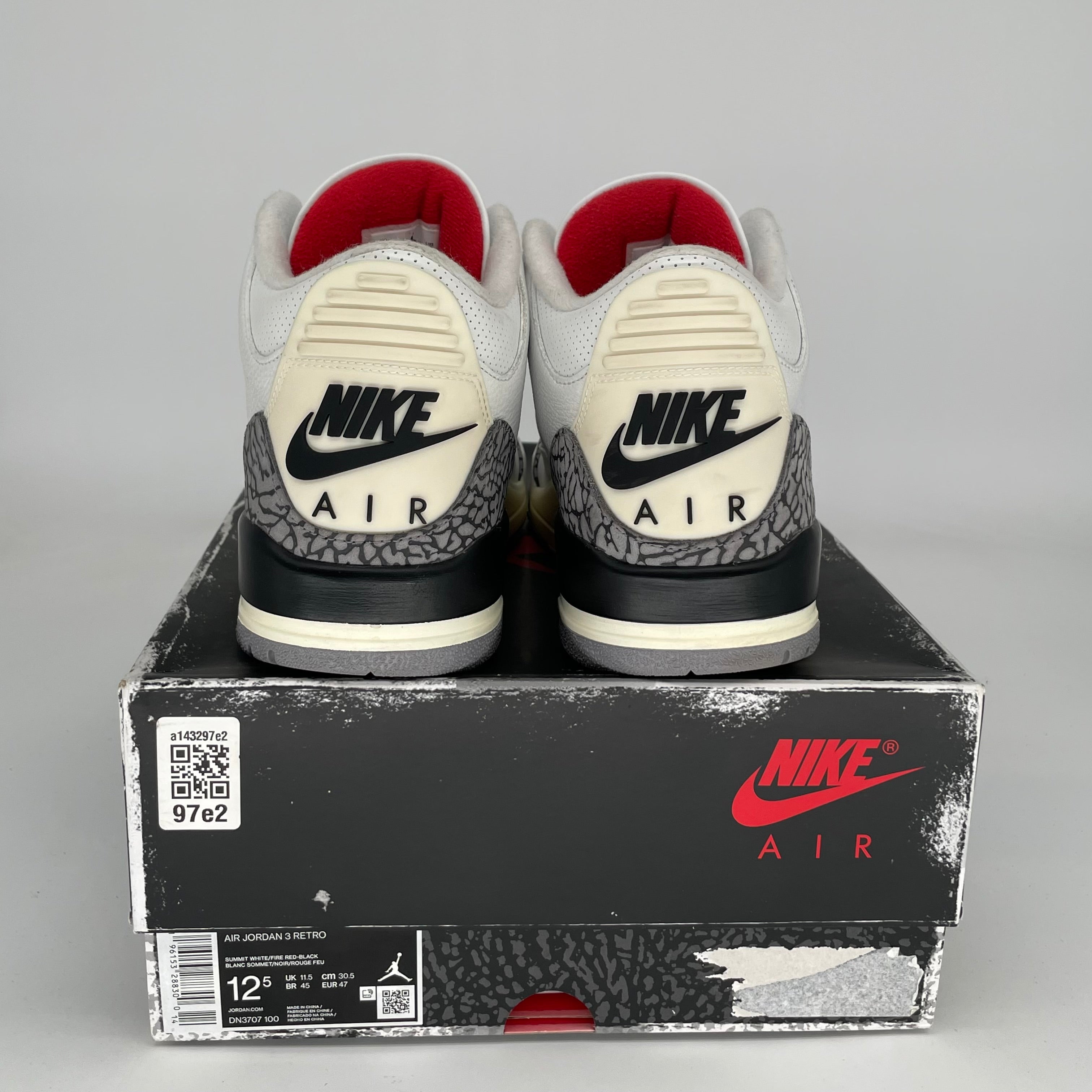 Original Air Jordan 3 White Cement Reimagined - Men's Size 12.5 (DN3707-100) - Authentic Retro Basketball Shoes for Sneaker Collectors & Streetwear Fashion
