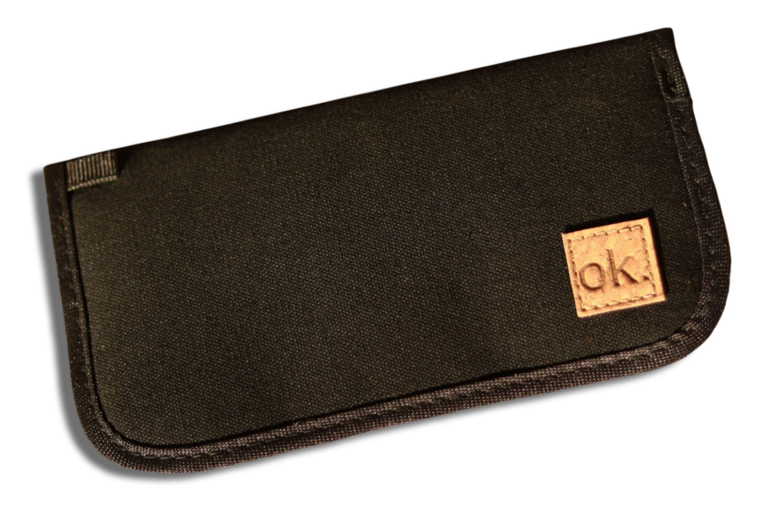 Double Layered EMF Protection Phone Pouch & Wallet - Faraday Bag for Blocking 5G, Cell Phone Radiation - Natural Canvas RFID Blocking Sleeve for iPhone, Samsung | Perfect for Travel, Work & Everyday Use