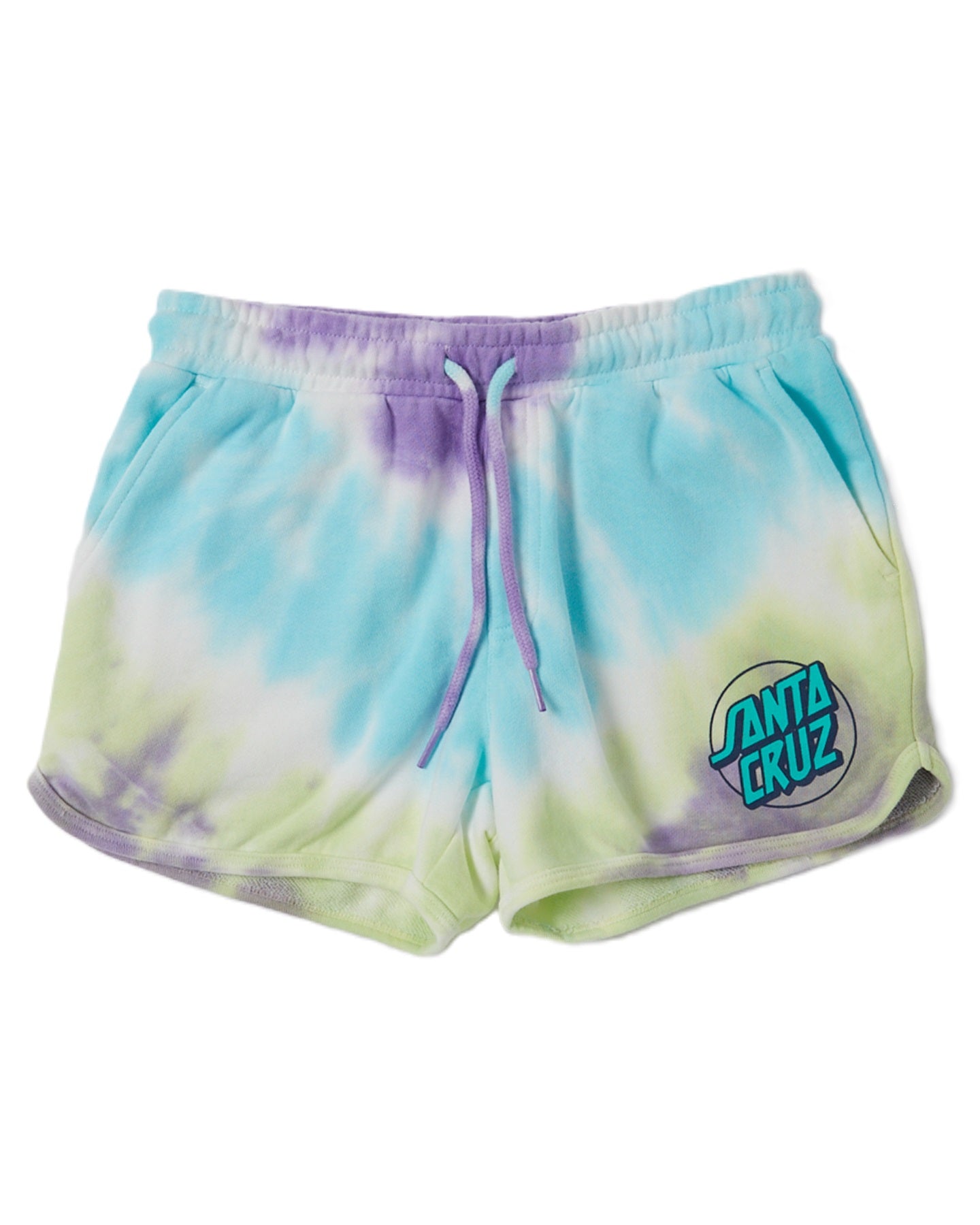 Santa Cruz TTE Dot Tie Dye Girls' Running Shorts - Comfortable Athletic Track Shorts for Teens, Yoga, Gym & Casual Wear