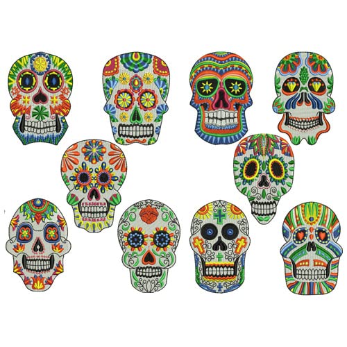 Threadart Machine Embroidery Design Bundles - Sugar Skull Collection (10+ Regional Sets) - USB Stick Ready - Perfect for Halloween Costumes, Dia de Los Muertos Decor & Embroidery Projects