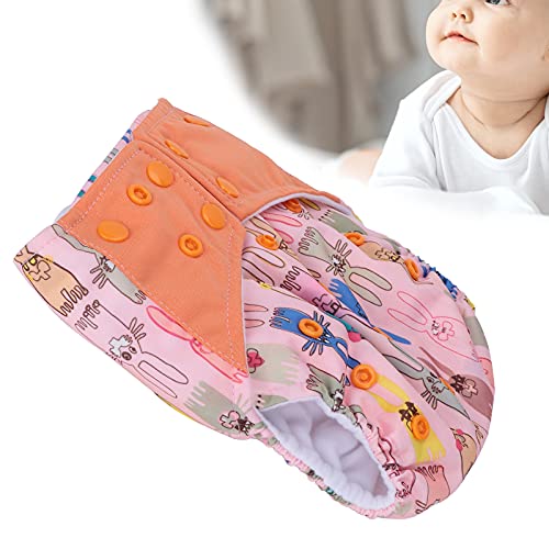Washable Reusable Cloth Diapers for Babies 6 Months to 3 Years - Cute Cartoon Rabbit Print, Breathable & Colorful | Eco-Friendly Baby Essentials for Daycare, Home & Travel
