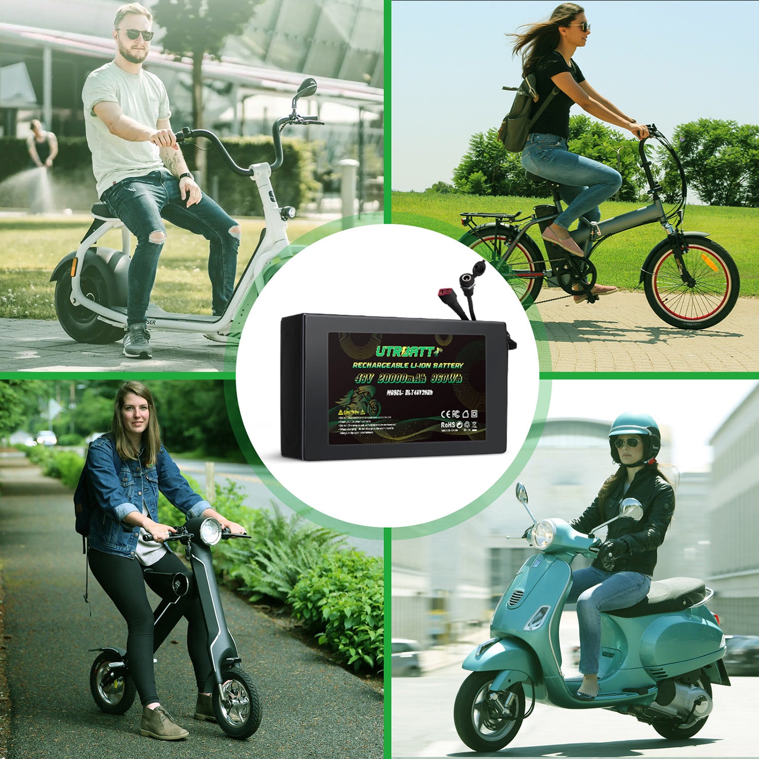 48V 13Ah/20Ah Lithium Ion Electric Bike Battery with 2A Fast Charger - Perfect for E-Bike Commuting, Mountain Biking & Long Distance Rides