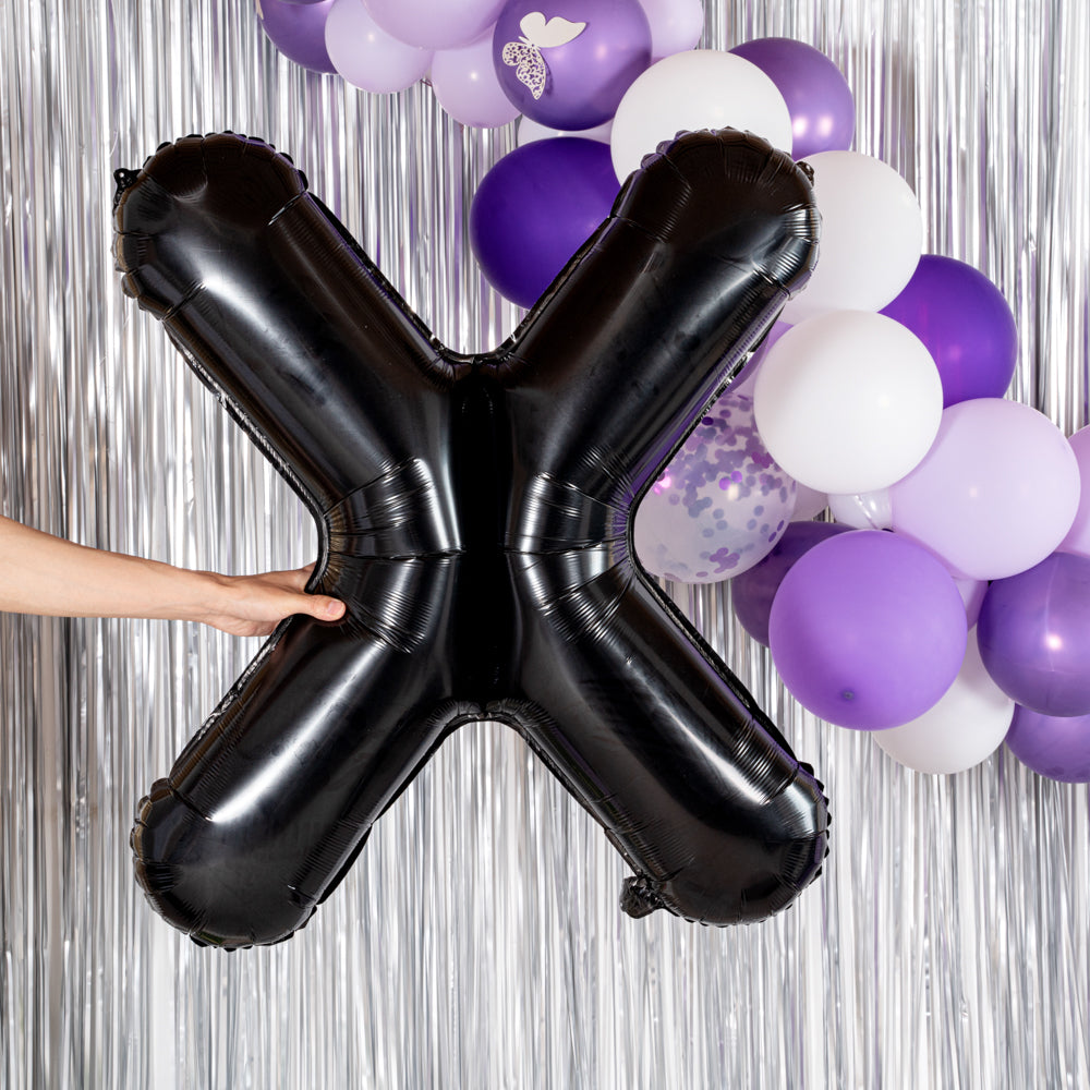 Balloonify Black Mylar Letter X Balloon - 40 Inch Large Foil Balloon for Birthday Party Decorations, Wedding, Baby Shower & Graduation Events (1 Count Box)