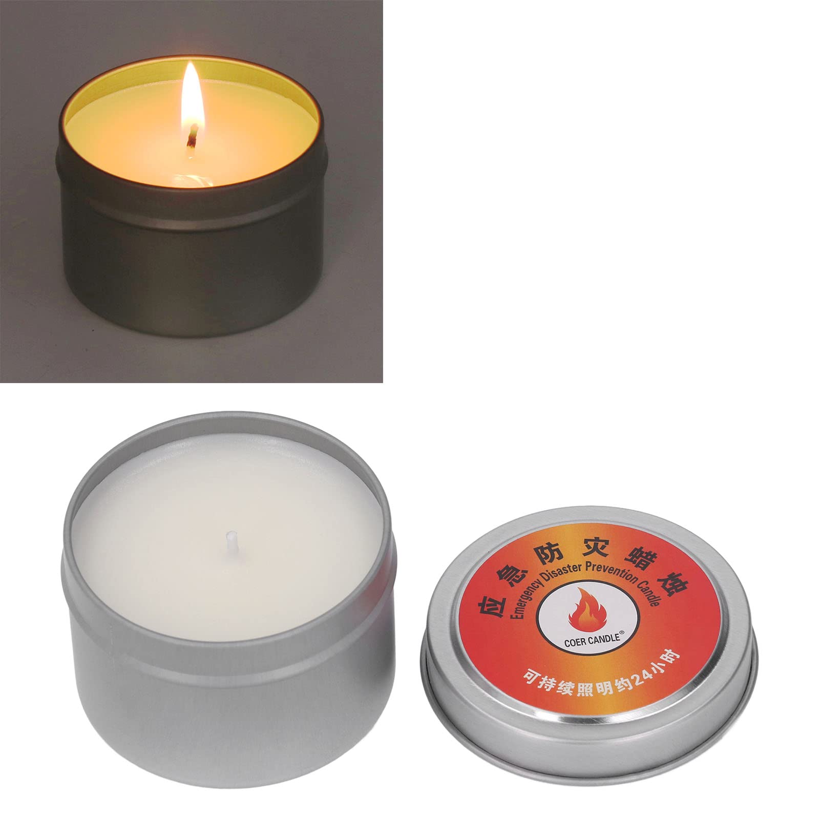 24H Windproof Emergency Candle for Camping & Power Outages