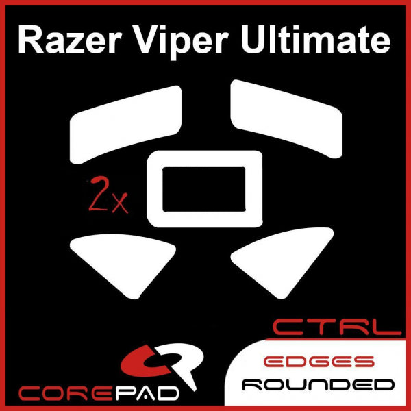 Corepad Skatez CTRL Mouse Feet for Razer Viper Ultimate - Ultra Smooth Gliding Gaming Mouse Skates - Perfect for FPS, MOBA, and Esports Gaming
