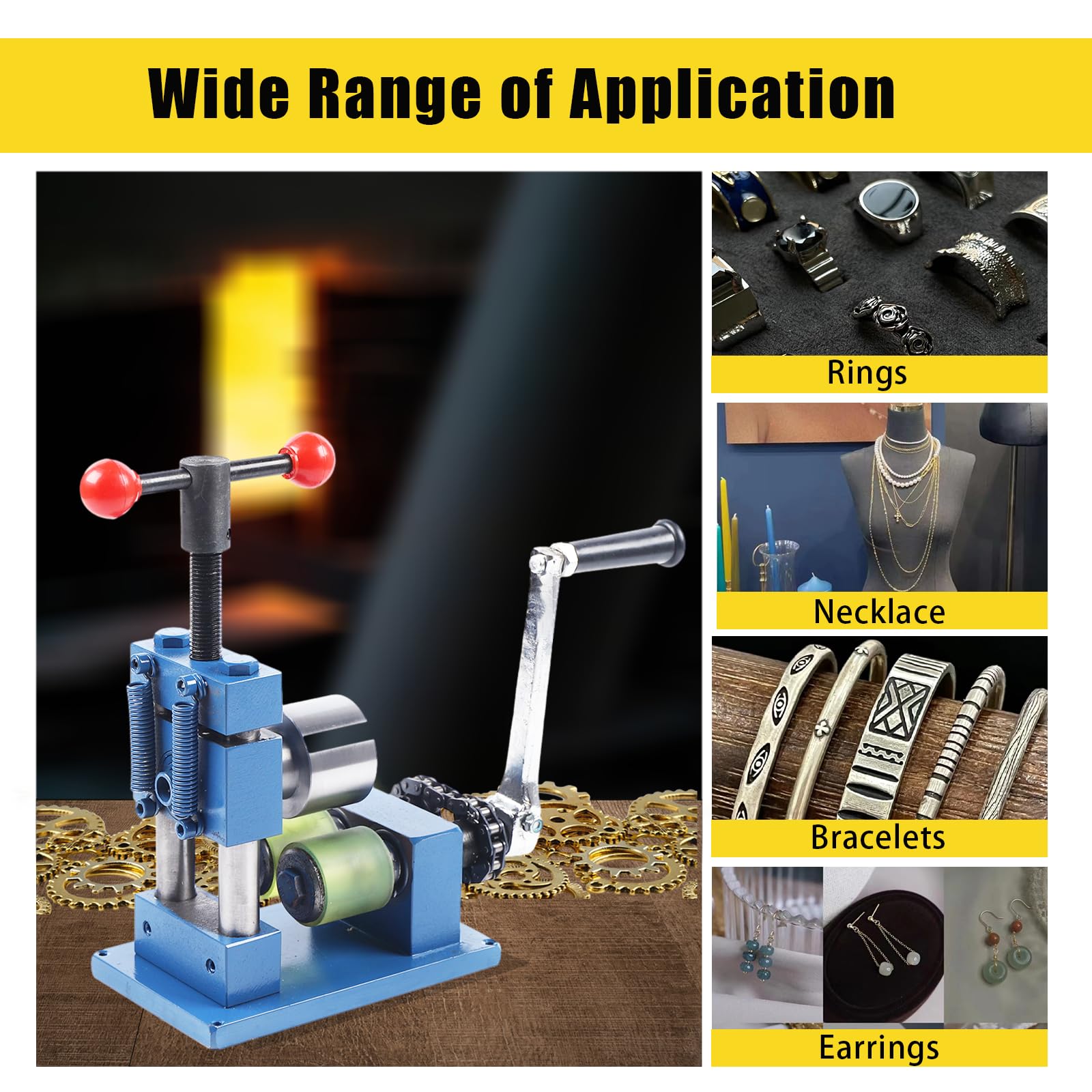 BounceyCart Hand Crank Ring Bracelet Bending Machine - Professional Metal Jewelry Press Brake Tool for Rings, Bracelets & Earrings | DIY Jewelry Making, Crafting & Metalworking Projects (Perfect for Jewelers, Hobbyists & Small Workshops)
