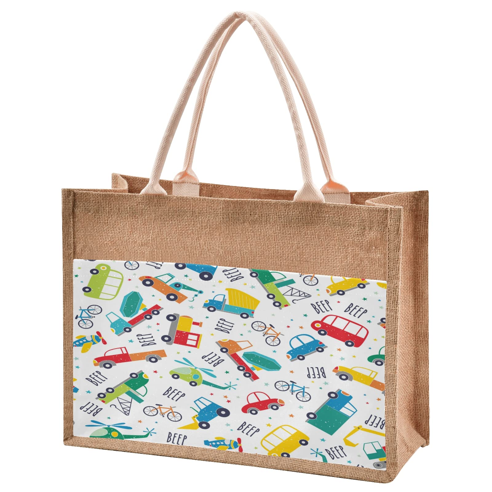 Stylish Small Burlap Tote Bag for Women - Eco-Friendly Grocery Shopping & Farmers Market Purse - Perfect for Daily Use, Beach Trips, and Casual Outings