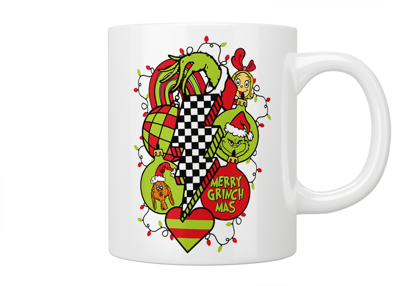 Grinch Christmas Mug - Merry Grinchmas Coffee Cup with Handle, Funny Holiday Gift for Xmas - Perfect for Hot Cocoa, Tea & Coffee at Home or Office