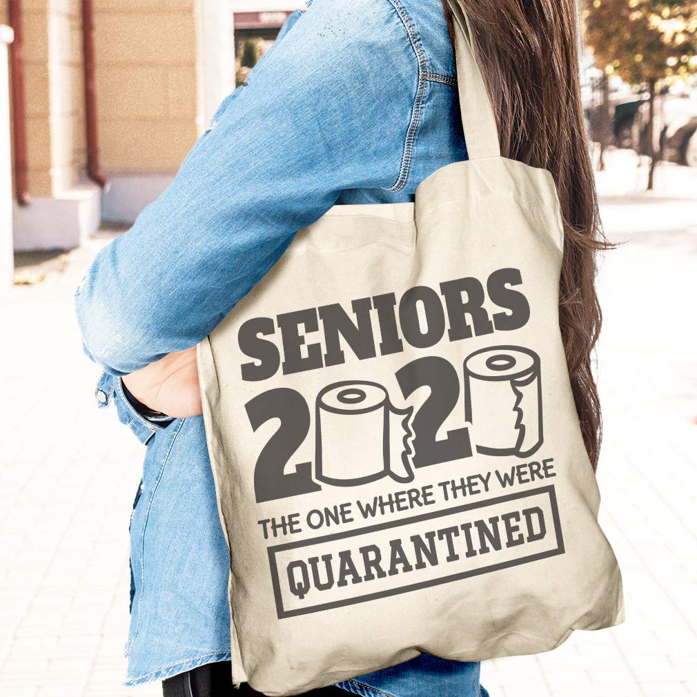 Eco-Friendly Canvas Tote Bag for Women - Reusable Shopping Bag, Beach Tote & School Bag in Royal Blue - Perfect for Graduation Gifts, Senior Class of 2020 & Quarantine Memories