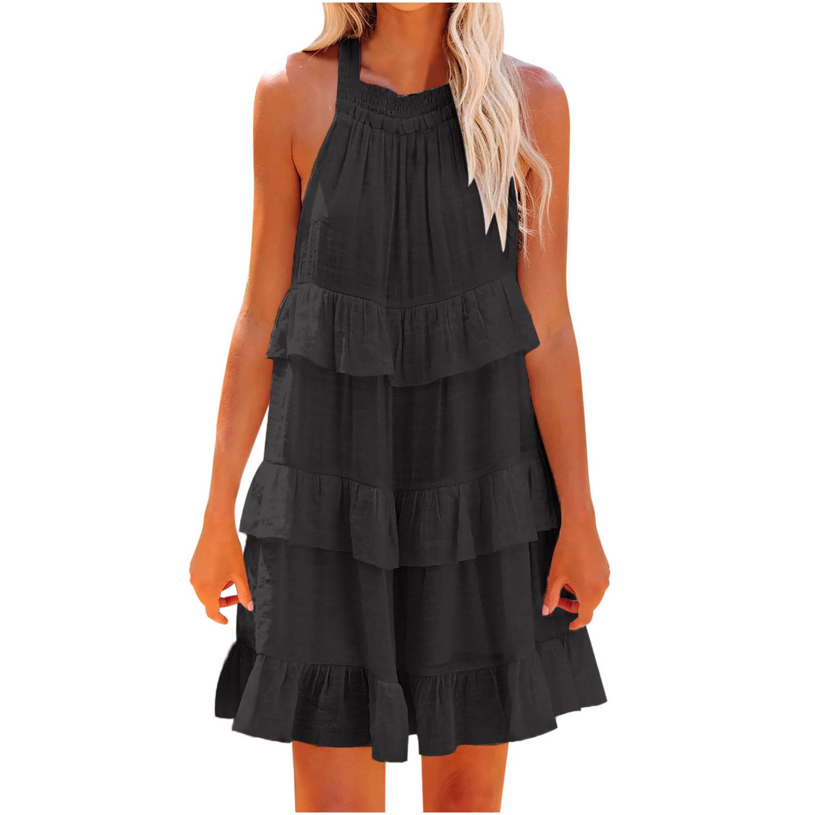 2022 Women's Summer Casual Sleeveless Bandage Mini Dress - Floral Printed Camisole Vest for Graduation, Party & Beach Wear | Breathable & Stylish Casual Dresses for Women