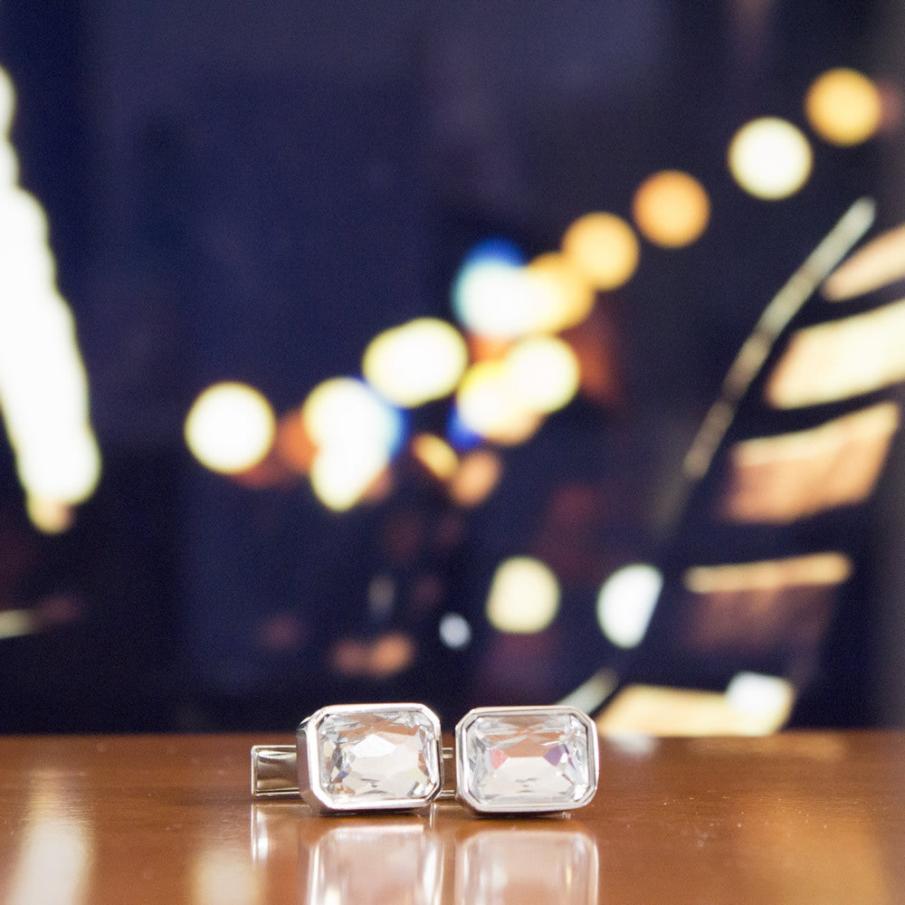 Luxury Bejeweled Cufflinks for Men - KingCuffs Elegant Wedding & Formal Dress Accessories - Perfect for Groomsmen, Business Attire & Special Occasions