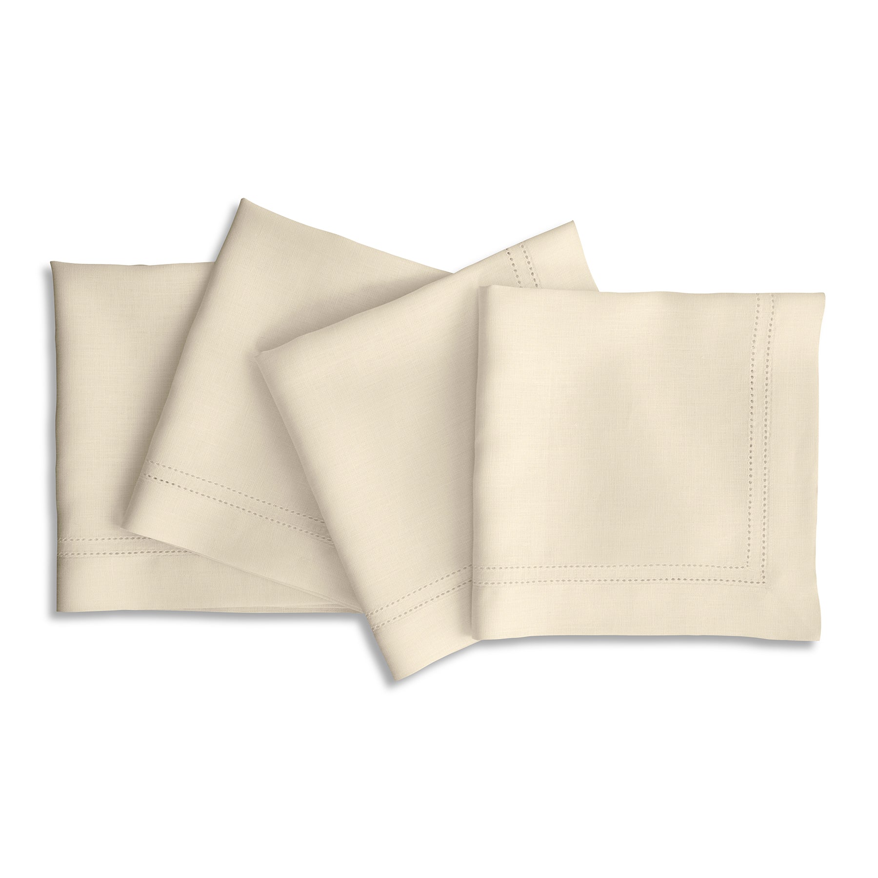 Premium Linen Double Hemstitch Napkins Set of 4 - Elegant Dinner Table Decor for Formal Dining & Special Occasions