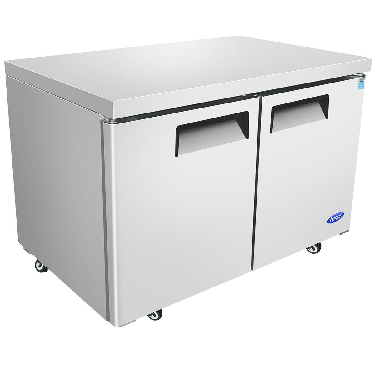 Atosa 60.25 Inch Commercial Undercounter Refrigerator with 2 Solid Doors - Perfect for Restaurants, Bars, and Small Kitchens