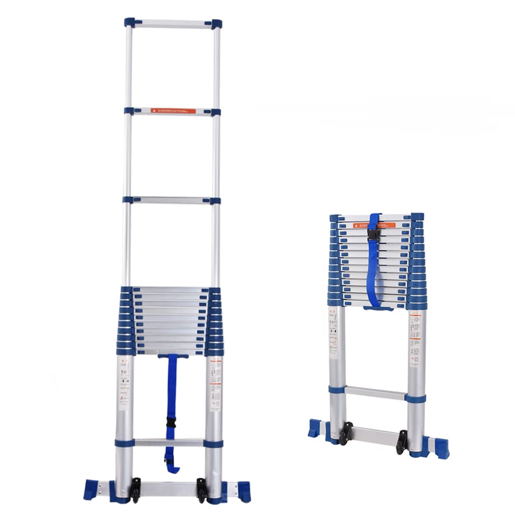 5.4M Heavy Duty Aluminum Alloy Single Side Straight Ladder - Portable Extension Ladder for Home & Engineering Use - 14 Steps - Ideal for Roofing, Construction & Indoor Projects