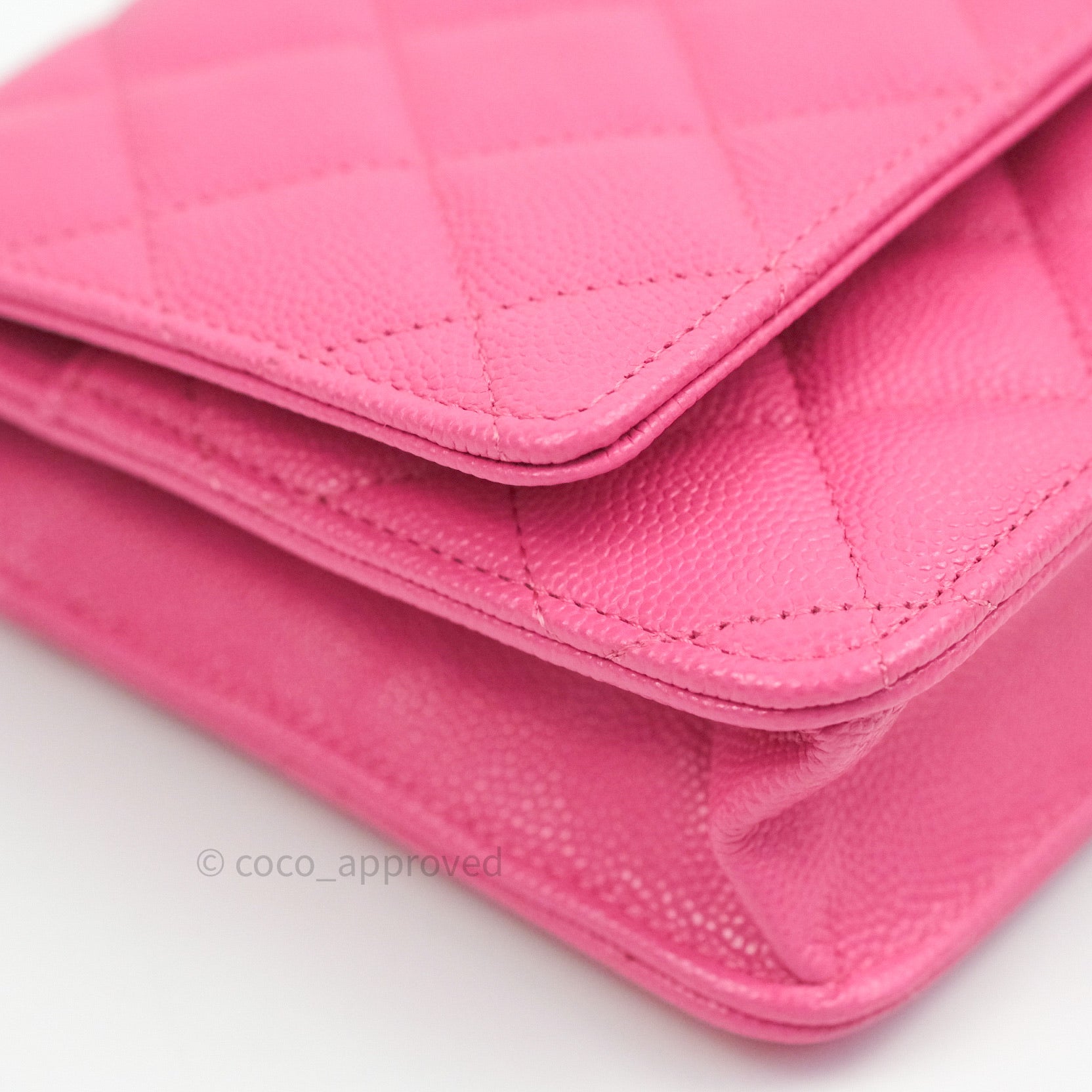 Chanel Caviar Quilted Wallet on Chain WOC in Pink with Light Gold Hardware - Perfect for Evening Events, Date Nights & Luxury Fashion Accessories