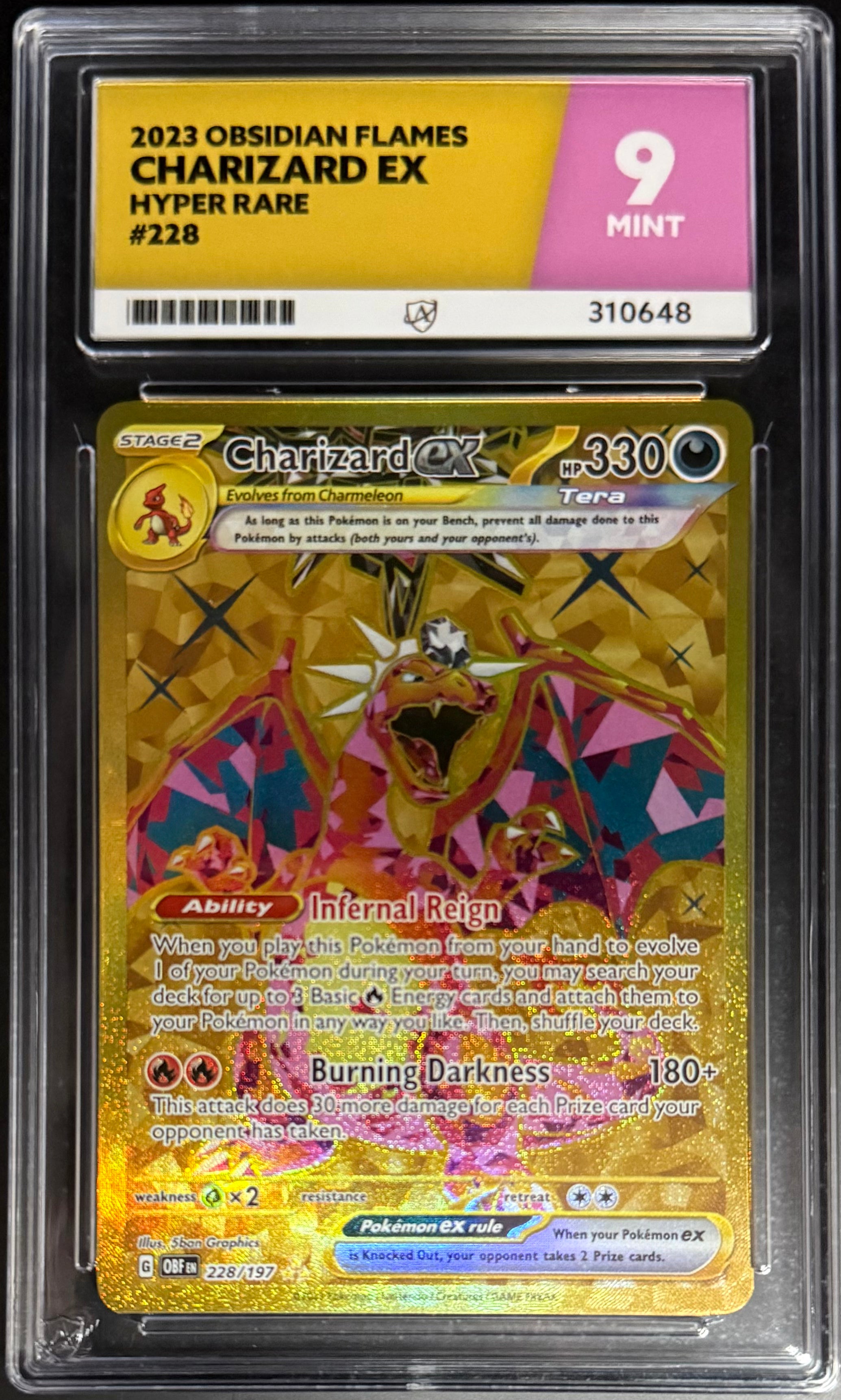 Pokemon Charizard EX 22/197 Hyper Rare Card - Obsidian Flames 2023 ACE9 - Collectible Trading Card for Pokemon Fans & Competitive Play