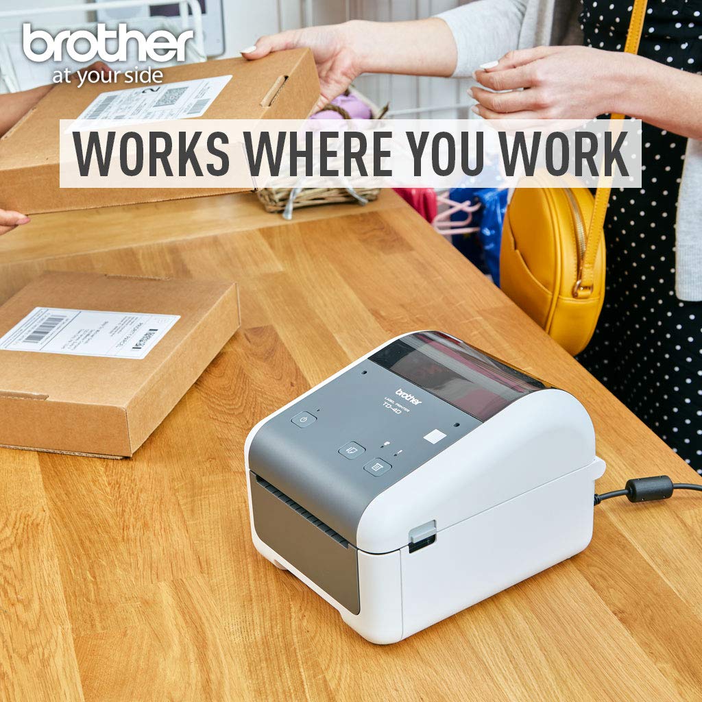 Brother TD4420DN 4-inch Thermal Desktop Barcode & Label Printer - 203 dpi, 8 IPS, USB/Serial/Ethernet Connectivity for Retail, Warehouse & Shipping Labels