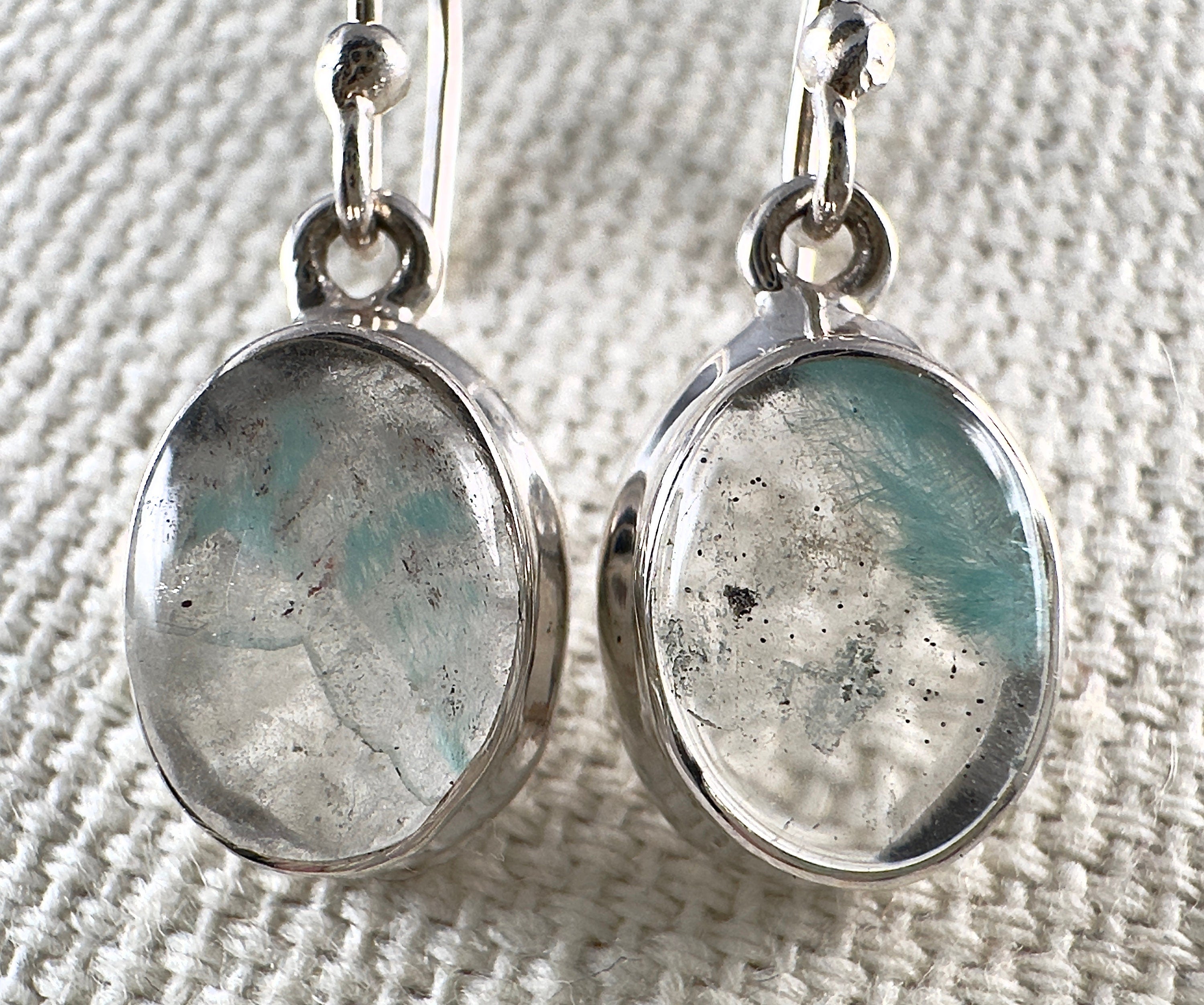Rare AJOITE in QUARTZ Crystal Sterling Silver Dangle Earrings | Fine Jewelry Drop Earrings for Women | Perfect for Weddings, Parties & Special Occasions