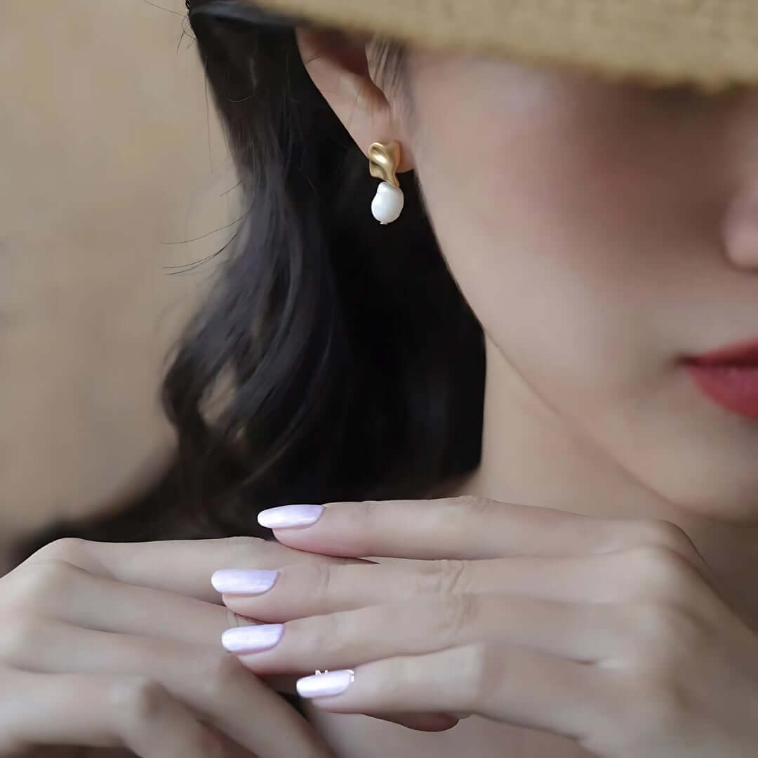 Vintage Irregular Mismatched Pearl Dangle Earrings for Women | Boho Chic Handmade Jewelry | Perfect for Weddings, Parties & Everyday Wear | A132