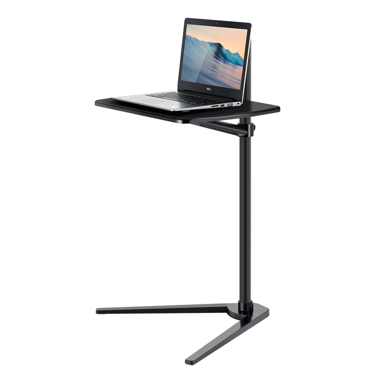 Adjustable Aluminum Laptop Floor Stand for Bed & Sofa - Heavy Duty Reinforced Chassis - Compatible with Laptops, Tablets, Projectors & Cameras (Black) - Perfect for Home Office, Gaming & Streaming
