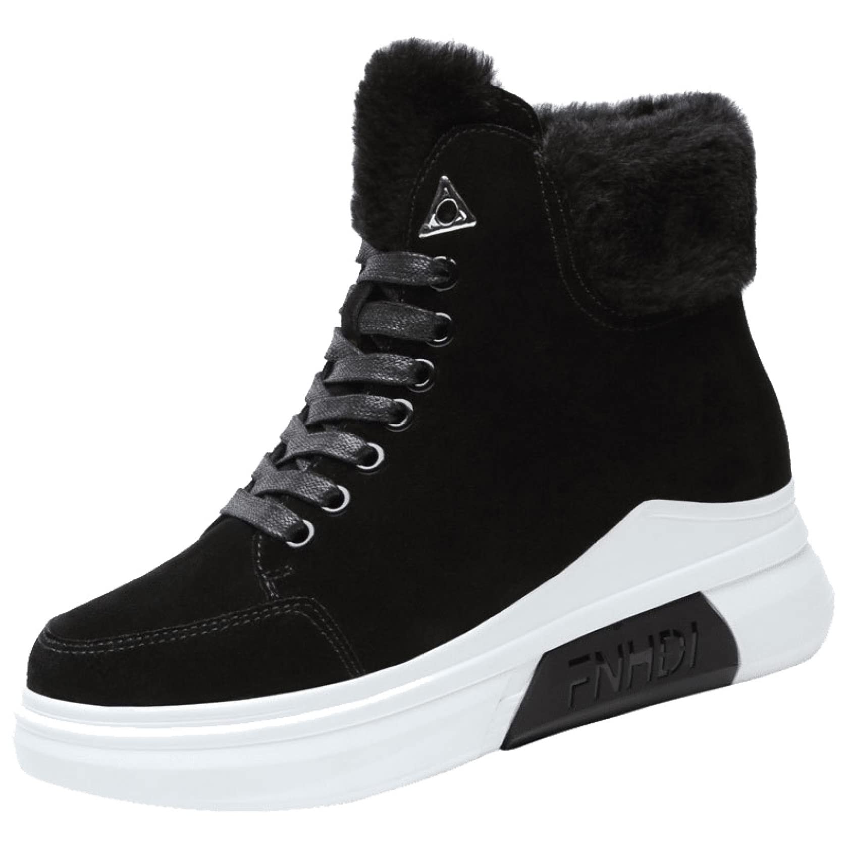 Women's Platform Sneakers with Wedge Heel - High Top Lace Up Fur Lined Winter Boots for Girls & Ladies | Comfortable Hidden Heel Walking Shoes for Casual Outfits, Street Style & Daily Wear