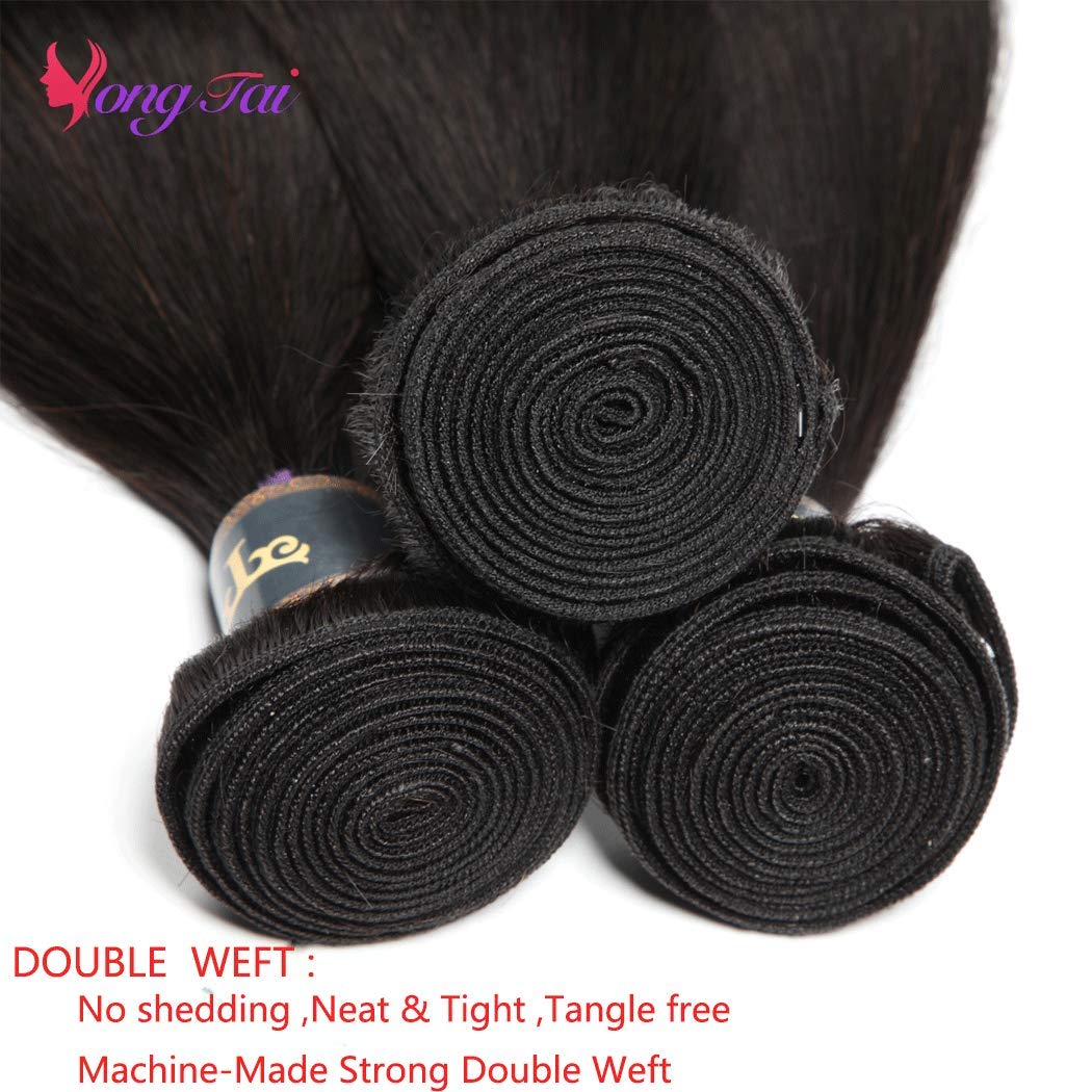 9A Malaysian Virgin Straight Human Hair Bundles 14 16 18 Inch 100% Unprocessed Silky Straight Hair Extensions for Weaving & Styling | Perfect for Daily Wear, Parties & Special Occasions