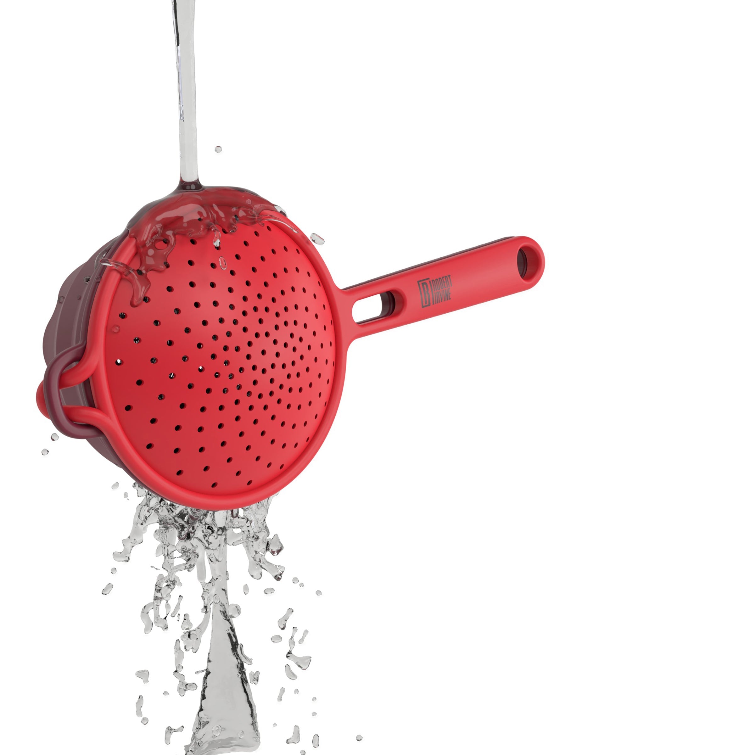 Robert Irvine 2-Piece Silicone Colander Set - Durable, Heat-Resistant Kitchen Strainers for Pasta, Vegetables & Fruits - Perfect for Cooking, Meal Prep & Healthy Eating