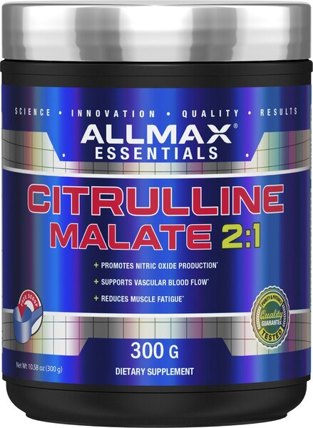 AllMax Nutrition Citrulline Malate 2:1 Powder - 300g | Premium Workout Supplement for Muscle Pump & Endurance | Pre-Workout & Post-Workout Recovery