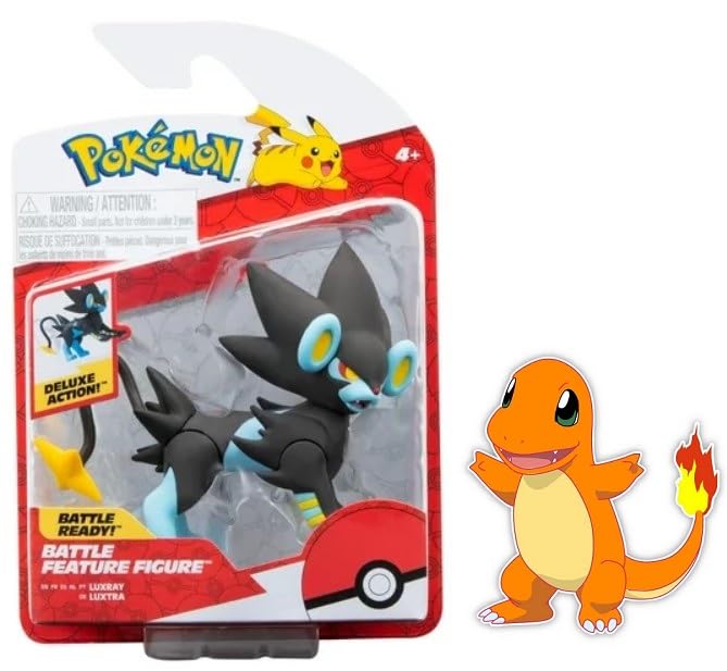 Pokemon Clip n Go Battle Feature Figure Multi-Pack - Action Ready Pack with Bonus Sticker (Luxray) | Perfect for Kids' Playtime, Collectors & Pokemon Battles