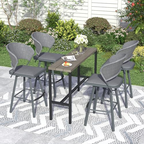 Grey Wood Grain Table-5 Pcs