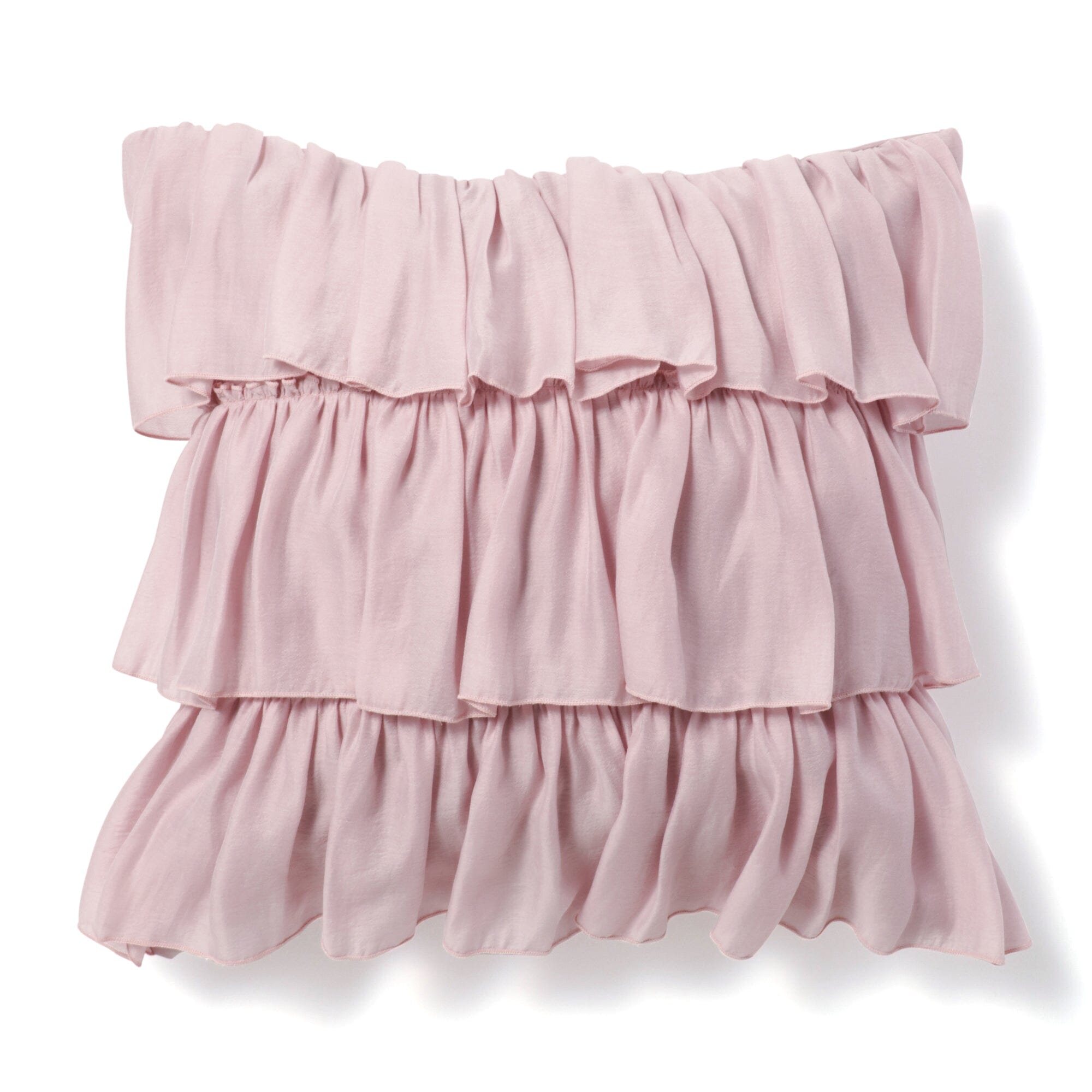 Elegant Pink Chiffon Frill Cushion Cover 18x18 Inches - Soft Decorative Pillow Case for Living Room, Bedroom, Sofa & Home Decor