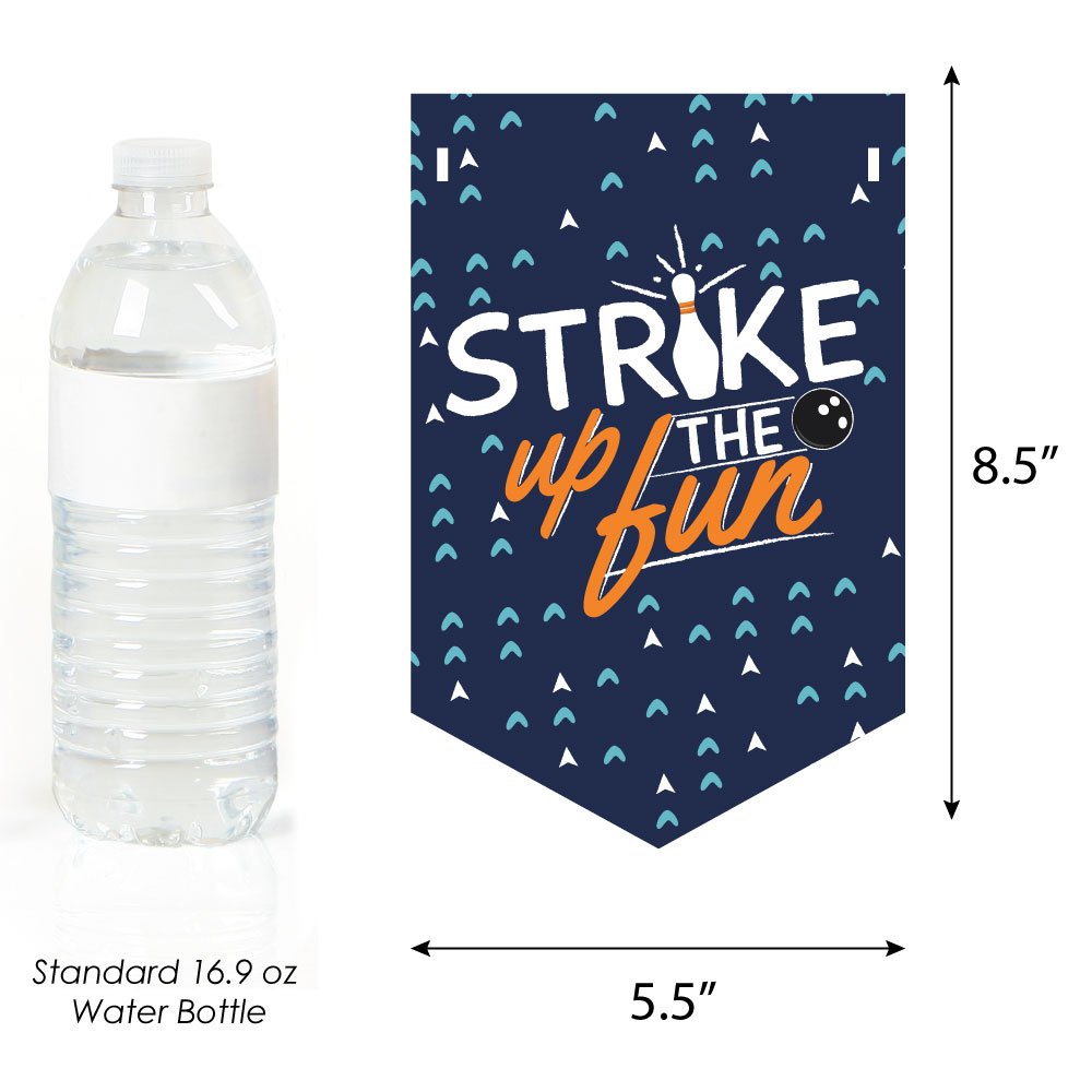 Big Dot of Happiness Strike Up the Fun Bowling Birthday Party Bunting Banner - Happy Birthday Decorations for Bowling Themed Parties, Game Room & Sports Events