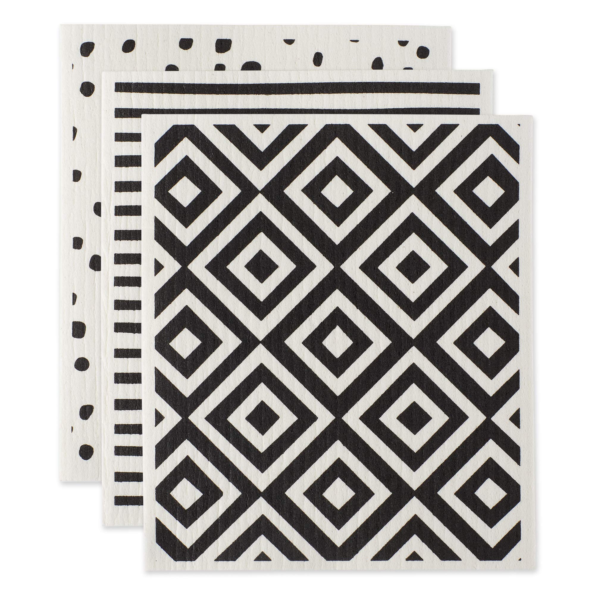 DII Swedish Dishcloths - Reusable & Eco-Friendly Kitchen Cleaning Cloths (3-Pack) | Machine Washable, Dishwasher Safe & Biodegradable | 7.75