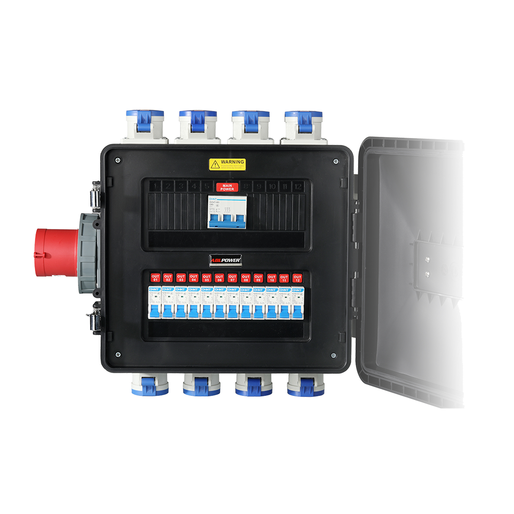 VDistro Box 12 WR - Premium 12-Port Waterproof Distribution Box for Outdoor & Industrial Electrical Wiring | Ideal for Garden, Pool & Construction Sites