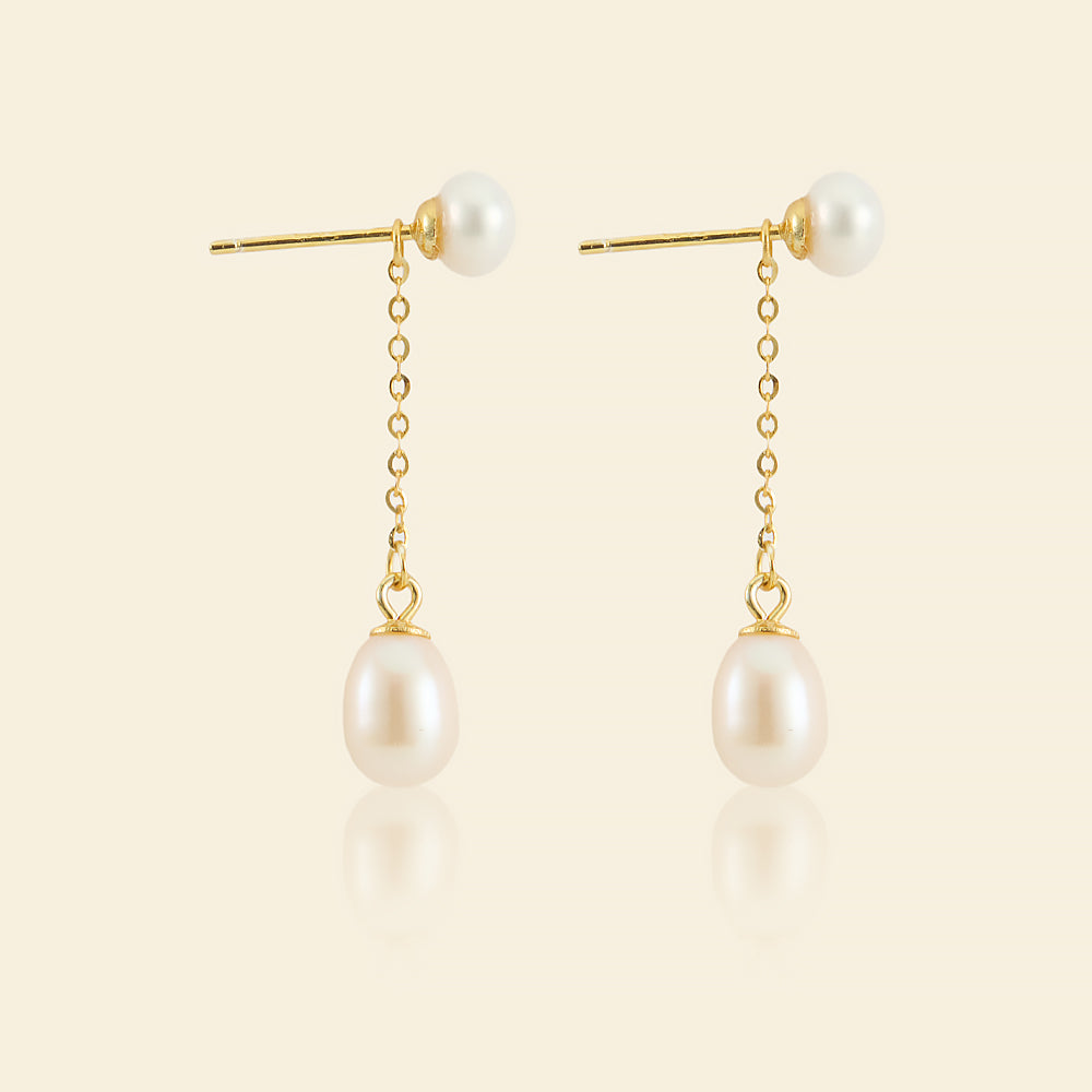 Elegant Two-Way Freshwater Pearl Earrings for Women – Perfect for Weddings, Parties & Special Occasions