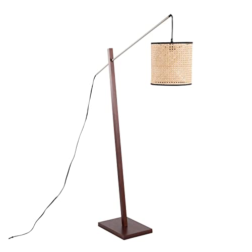 Walnut Wood, Satin Nickel, Rattan