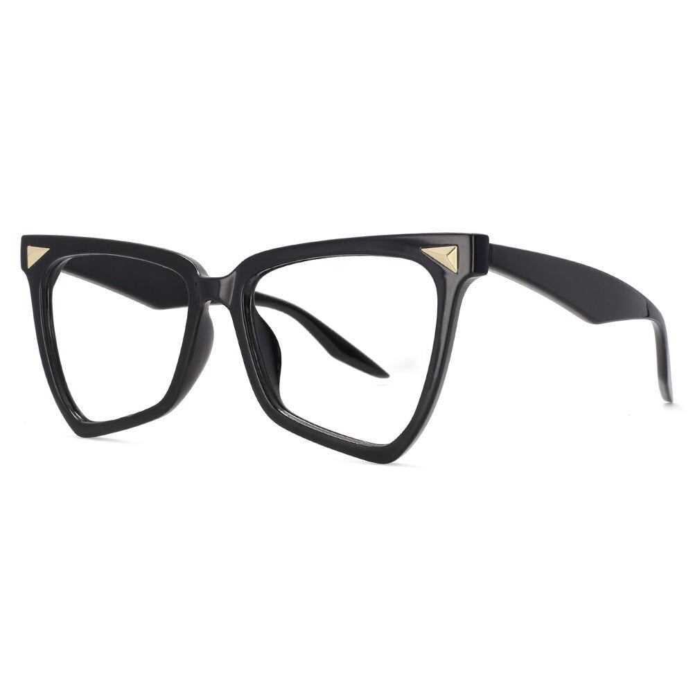 CCspace Women's Full Rim Oversized Square TR90 Titanium Frame Eyeglasses - Lightweight & Durable Glasses for Work, Reading & Fashion (Style 53838)