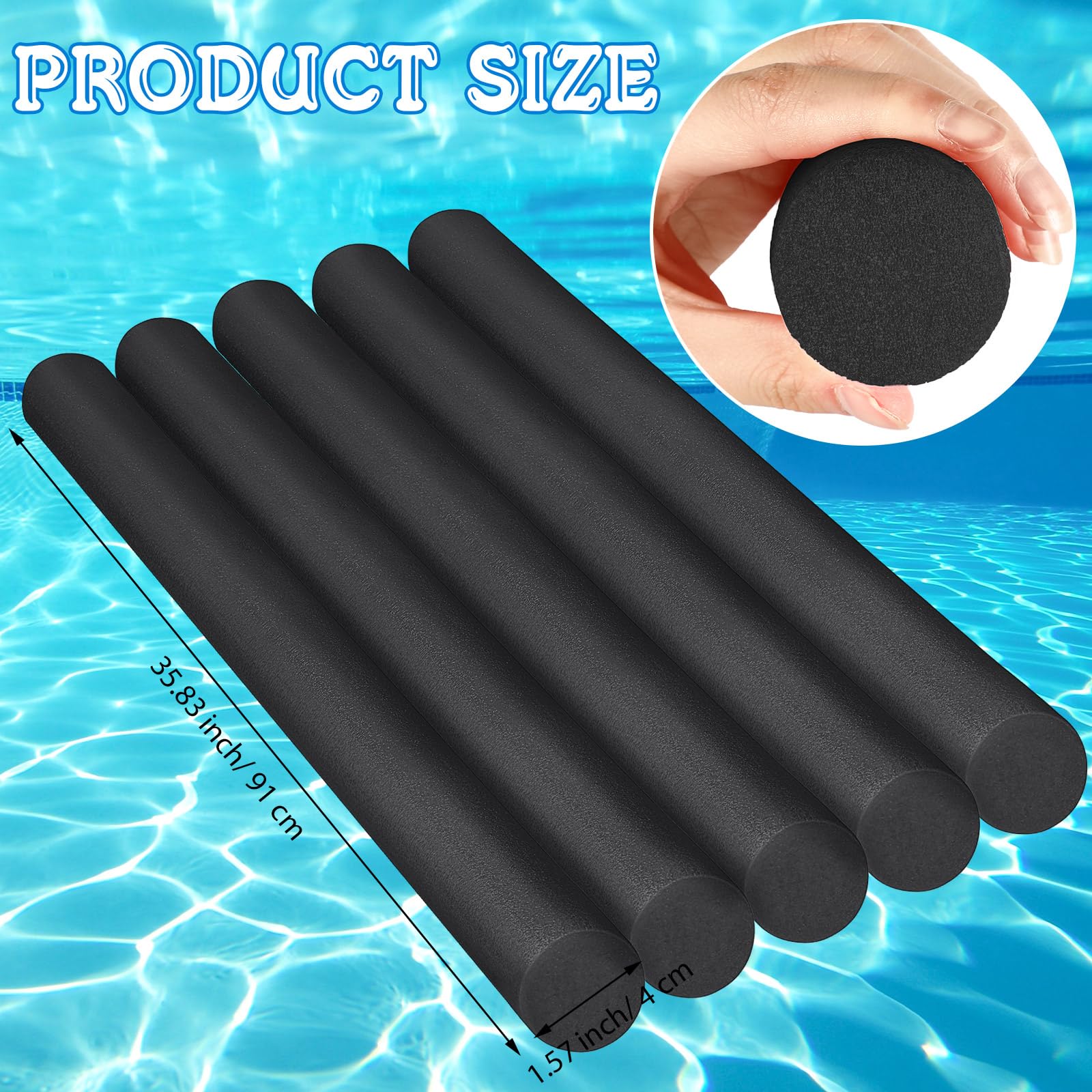 Frienda 20 Pcs Solid Pool Noodles - 1.57 x 35.83 Inches Round Foam Tubes for Swimming, DIY Crafts, Kids Floats, Backyard Parties & Summer Water Activities