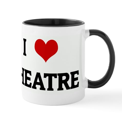White/Black Inside - I Love THEATRE Mug