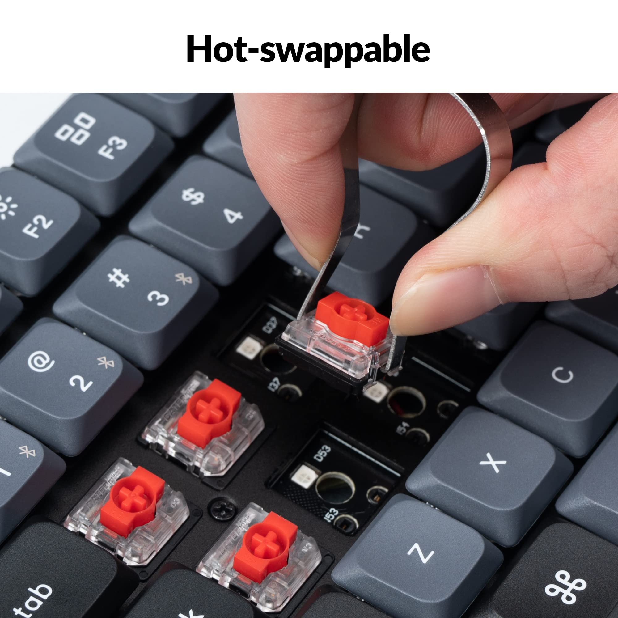 Keychron K13 Pro Ultra-Slim Wireless Mechanical Keyboard - QMK/VIA Programmable, Hot-Swappable Low-Profile Gateron Red Switches, RGB Backlit, TKL with Numpad - Compatible with Mac, Windows, Linux | Perfect for Office Work, Gaming & Programming