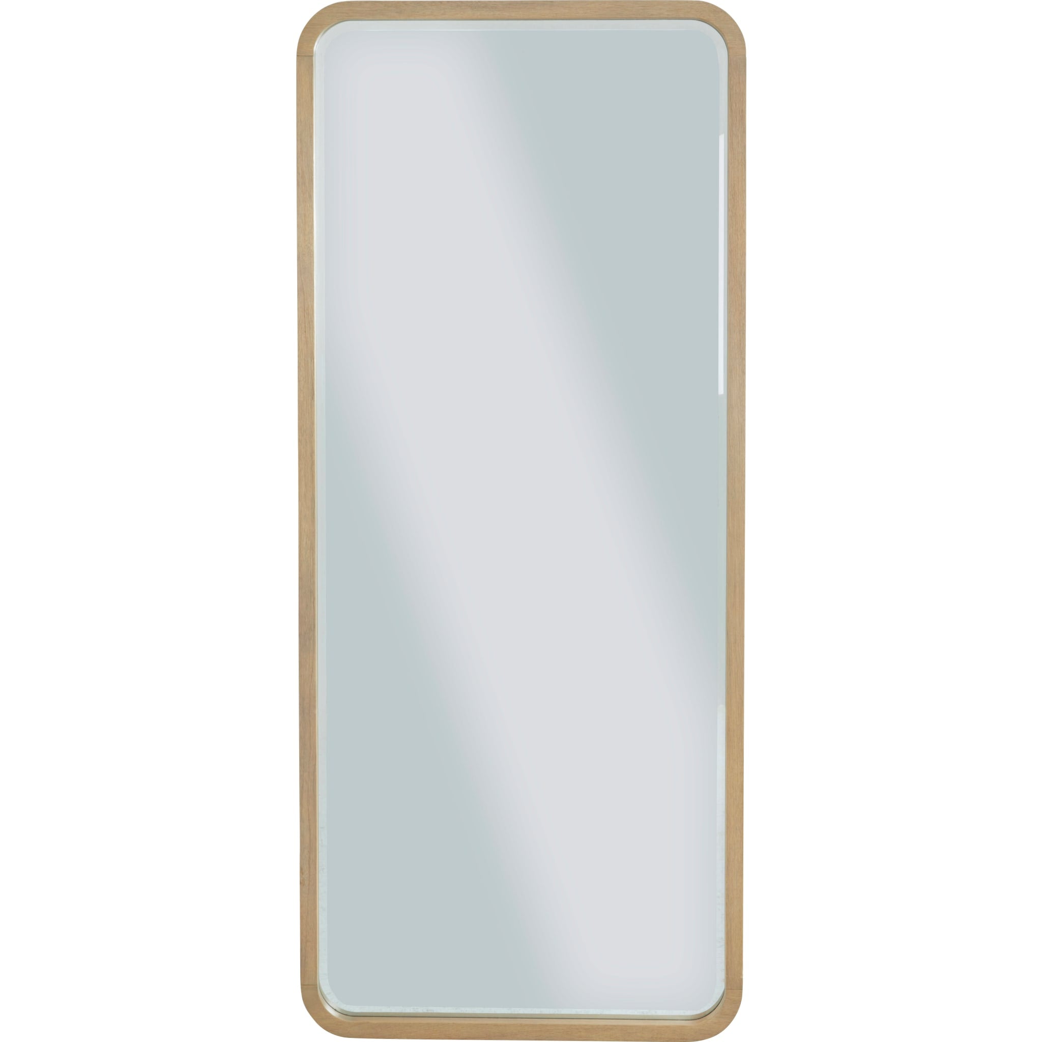 Buff Cream Penny Beveled Glass Floor Mirror - Full-Length Standing Mirror for Bedroom, Living Room & Entryway Decor