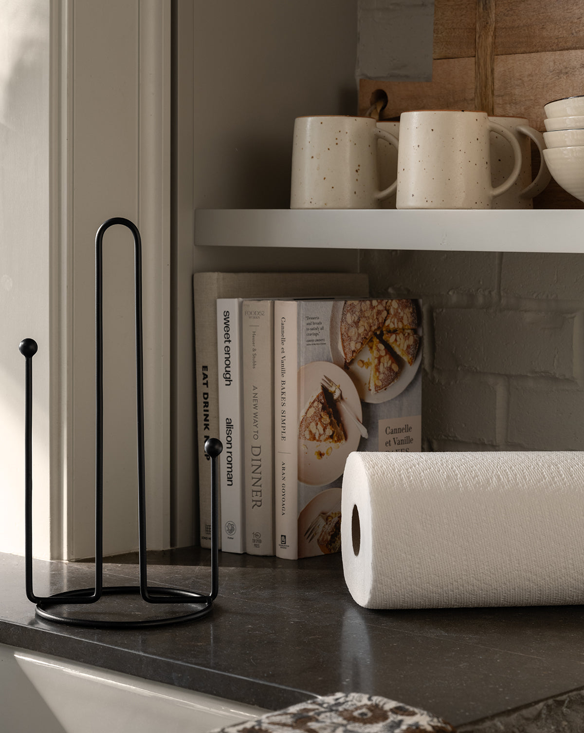 Olen Stainless Steel Paper Towel Holder - Wall Mount or Countertop, Rustproof & Durable for Kitchen, Bathroom, Office | Easy to Install & Space Saving