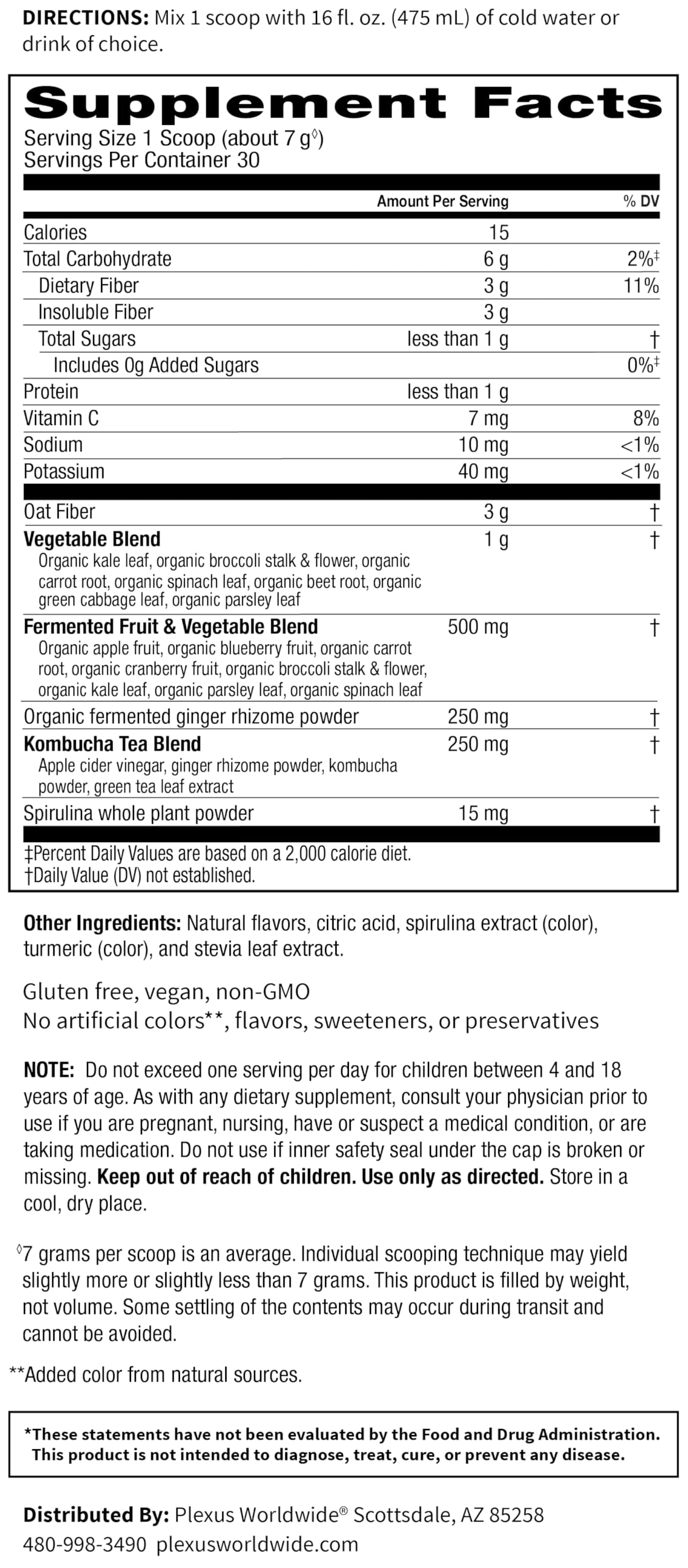 Plexus Greens Antioxidant Superfood Powder - Organic Super Greens Supplement for Detox & Energy Boost - Perfect for Smoothies, Juices & Daily Wellness Routine