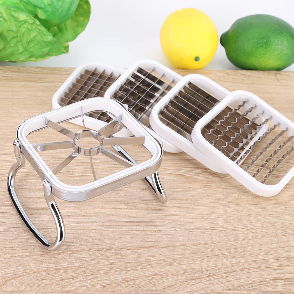 5-in-1 Stainless Steel French Fry Cutter & Vegetable Chopper - Potato, Fruit Slicer & Chipper Maker for Perfect Fries - Ideal for Home Kitchens, Restaurants & Meal Prep