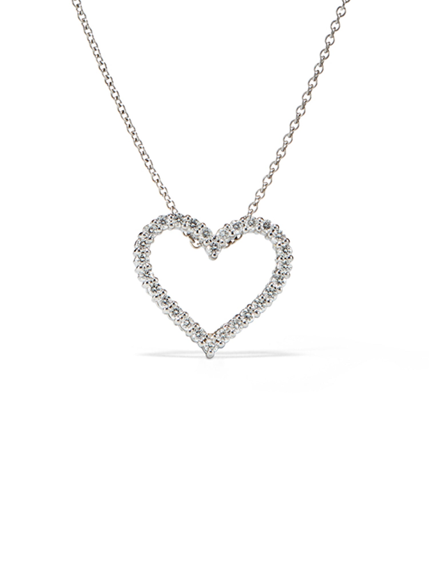 Open Heart Diamond Necklace for Women - 14K Gold Pendant with Real Diamonds - Elegant Valentine's Day Gift for Her - Perfect for Anniversaries, Engagements & Special Occasions