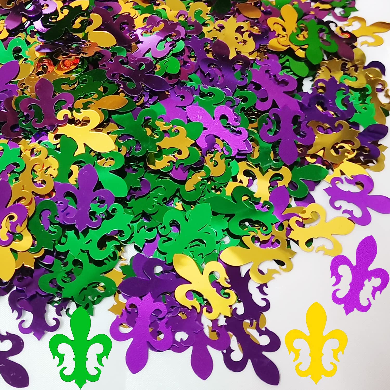 2100Pcs Mardi Gras Party Decorations - Colorful Plastic Confetti for Carnival, Birthday & Festive Celebrations - Bulk Party Supplies for Table Decor, Favors & Event Styling - Perfect for New Orleans Themed Parties, Masquerade Balls & Fat Tuesday Celebrations