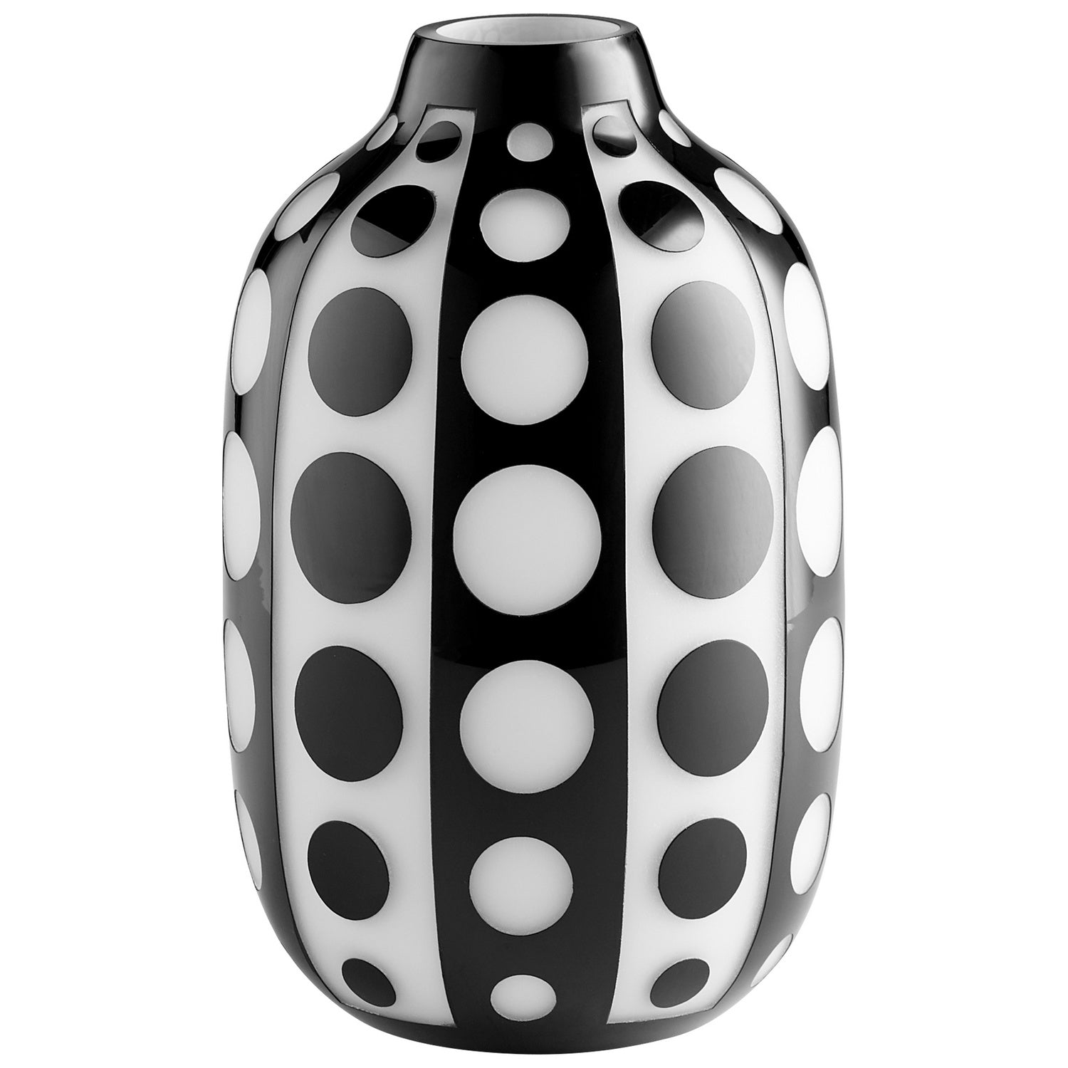 Cyan Design 11088 Petroglyph Vase - Black and White Ceramic Home Decor for Modern Living Room, Bedroom & Office Centerpiece