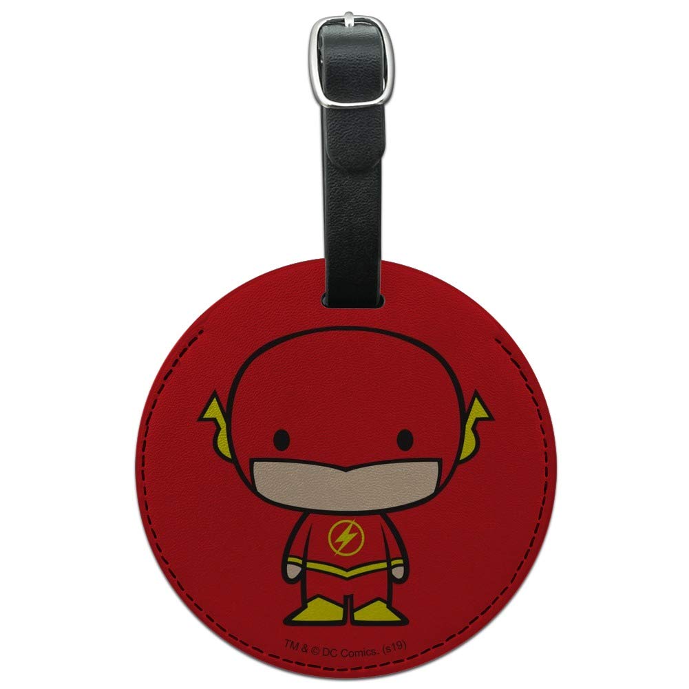 Cute Chibi Character Round Leather Luggage Tag - Durable Carry-On ID Tag for Suitcases, Backpacks & Travel Bags - Perfect for Airports, Business Trips & Vacation Travel Accessories