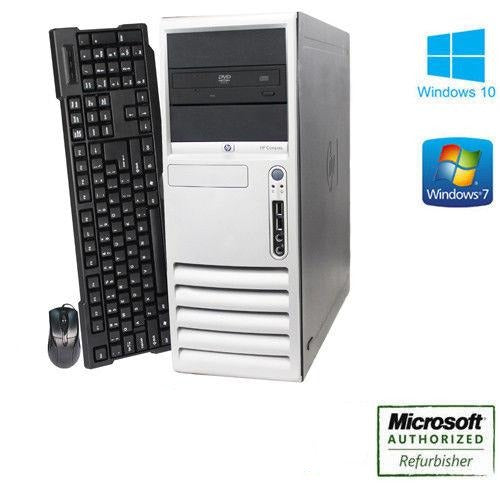 HP Windows 7 Pro Tower Desktop Computer - Dual Core 3.4GHz, 500GB HDD, 8GB RAM, WiFi - Fast Performance for Home Office & Business Computing